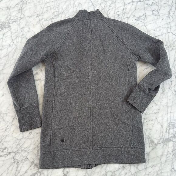 Lululemon Back To It Wrap Heathered Gray Sweater Jacket Sz 2 - Picture 5 of 8